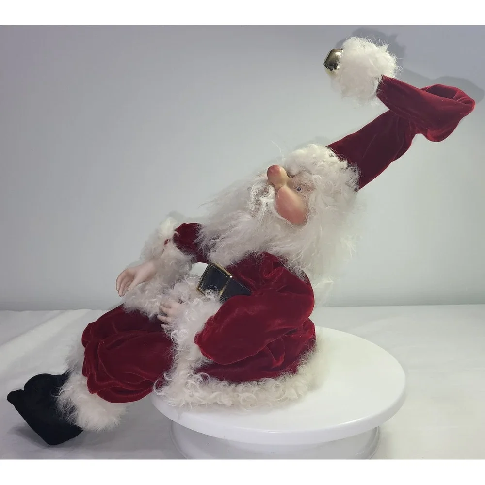 Santa Claus Figurine Jingle Bell Whimsical Shelf Sitter Weirdo Mouth Open REPAIR